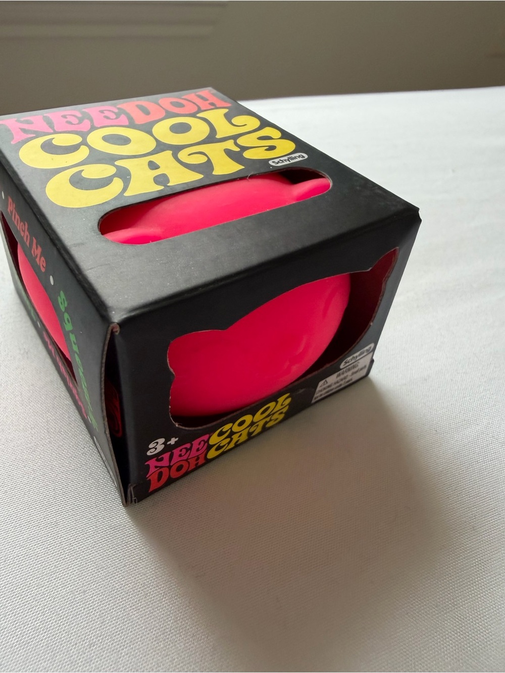 Needoh Cool Cats Plush Squeeze Toy — Bright Pink